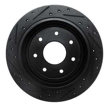 R1 Concepts R1 97-04 Ford F-150 4WD Rear Right Drilled & Slotted Black Brake Rotor