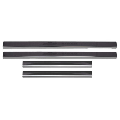 Putco 14-18 Chevy Silv LD - Double Cab w/ CHEVROLET Etching (8pcs) Black Platinum Door Sills