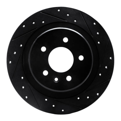R1 Concepts R1 16-18 Buick Envision Rear Right Drilled & Slotted Black Brake Rotor
