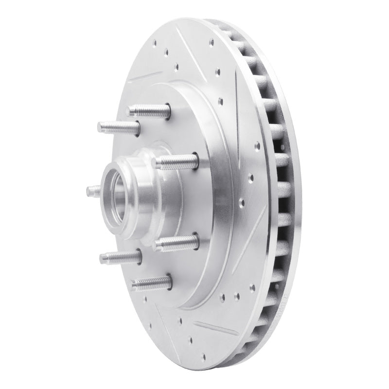 R1 Concepts R1 97-02 Ford F-150 RWD Front Right Drilled & Slotted Silver Brake Rotor