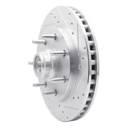 R1 Concepts R1 97-02 Ford F-150 RWD Front Right Drilled & Slotted Silver Brake Rotor