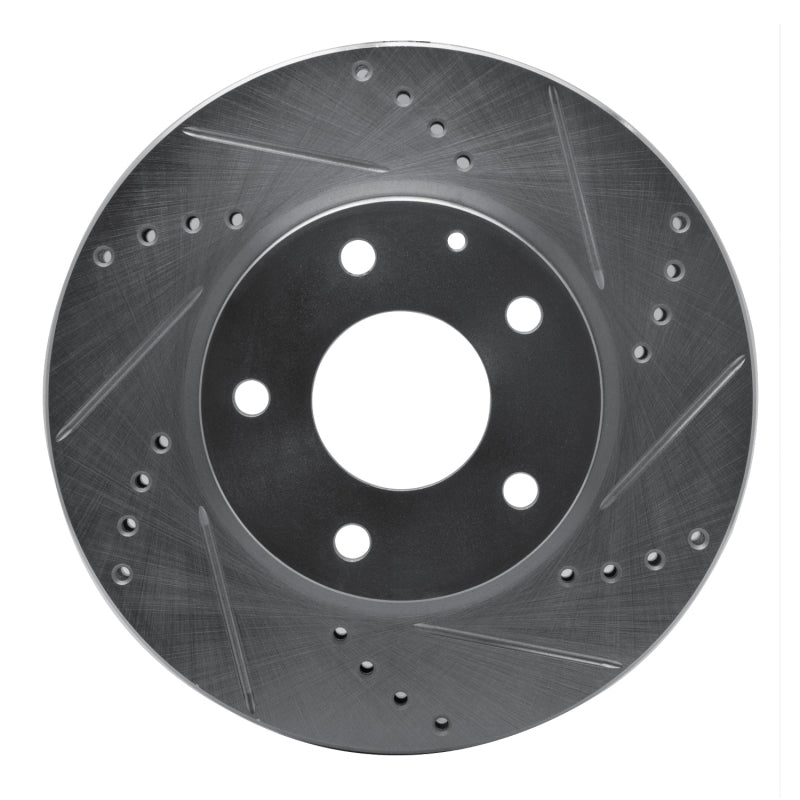 R1 Concepts R1 14-24 Mazda 3 Front Right Drilled & Slotted Silver Brake Rotor