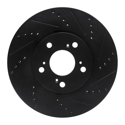 R1 Concepts R1 14-20 Acura RLX Front Right Drilled & Slotted Black Brake Rotor