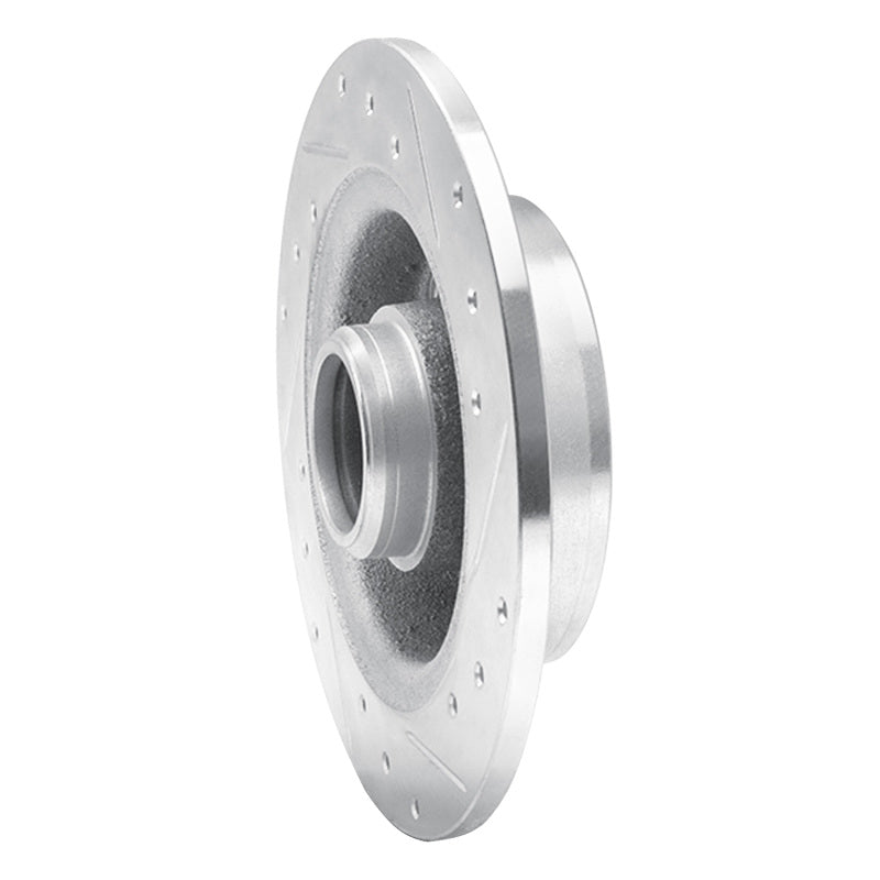 R1 Concepts R1 88-92 Ford Probe Rear Left Drilled & Slotted Silver Brake Rotor