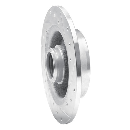 R1 Concepts R1 88-92 Ford Probe Rear Left Drilled & Slotted Silver Brake Rotor
