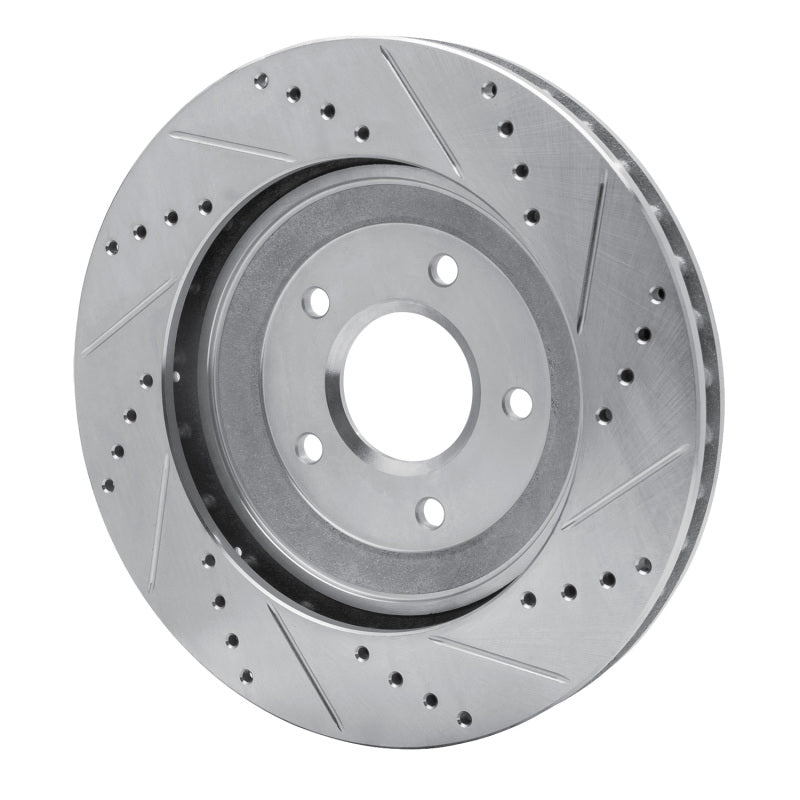 R1 Concepts R1 97-09 Cadillac XLR Right Front Drilled & Slotted Silver Brake Rotor