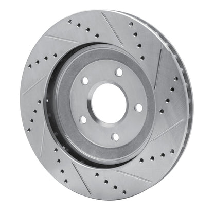 R1 Concepts R1 97-09 Cadillac XLR Right Front Drilled & Slotted Silver Brake Rotor