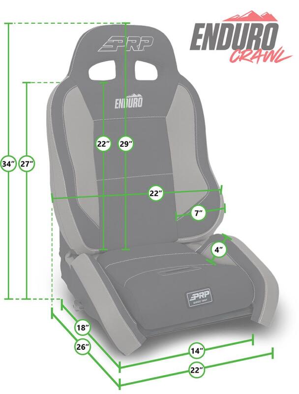 PRP Seats PRP EnduroCrawl Reclining Suspension Seat - Black Suede - Passenger