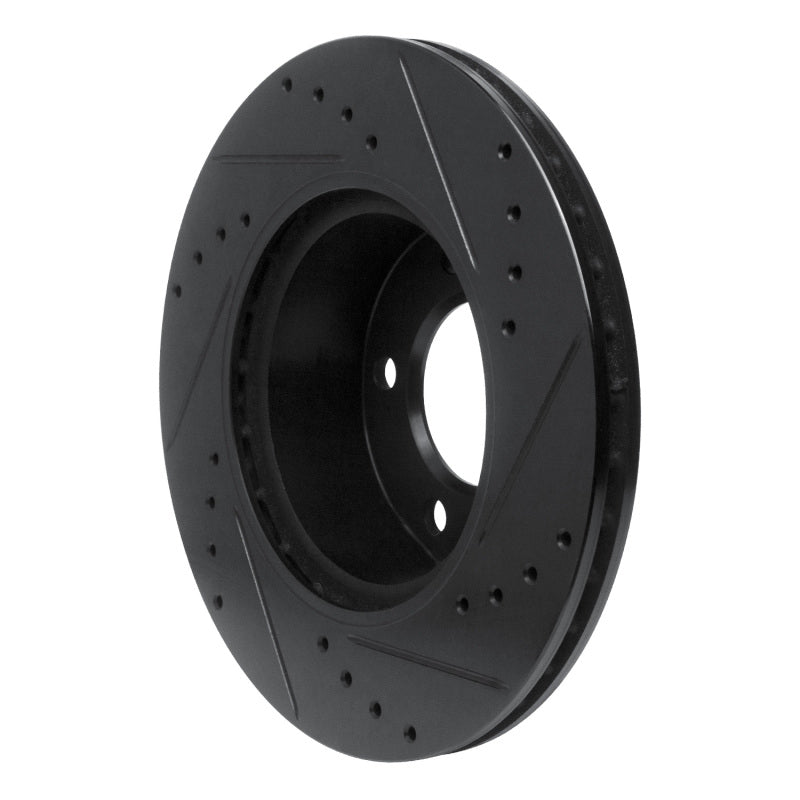 R1 Concepts R1 05-07 BMW 120i (Mexico) Front Left Drilled & Slotted Black Brake Rotor