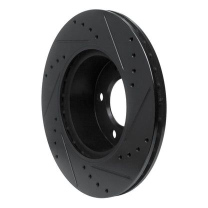 R1 Concepts R1 05-07 BMW 120i (Mexico) Front Left Drilled & Slotted Black Brake Rotor