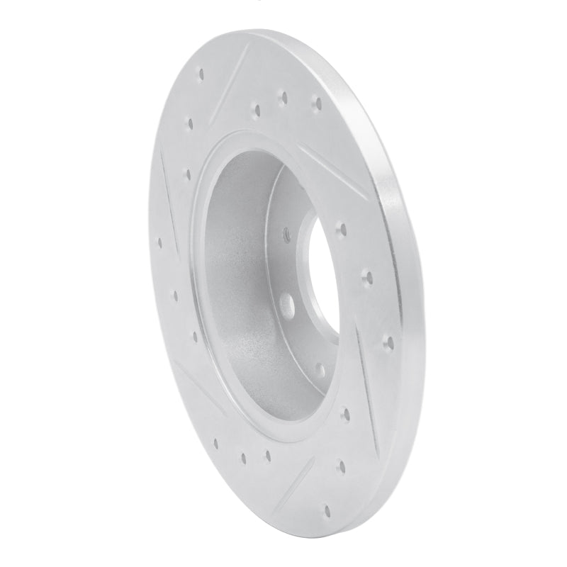 R1 Concepts R1 84-87 Honda Civic Front Right Drilled & Slotted Silver Brake Rotor