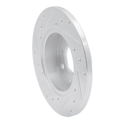 R1 Concepts R1 84-87 Honda Civic Front Right Drilled & Slotted Silver Brake Rotor