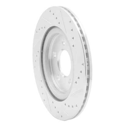 R1 Concepts R1 05-14 Ford Mustang Rear Left Drilled & Slotted Silver Brake Rotor