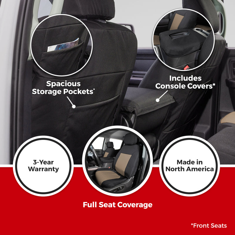 Covercraft 21-24 Ford Raptor Endura PrecisionFit Custom Front Row Seat Covers - Charcoal/Silver