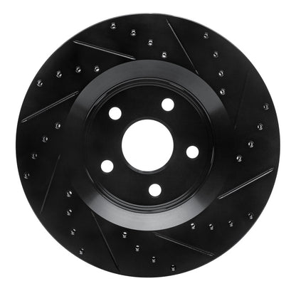 R1 Concepts R1 11-25 Dodge Durango Front Left Drilled & Slotted Black Brake Rotor