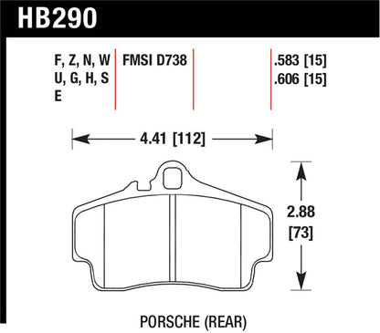 Hawk Performance 07-12 Porsche Boxster S HT-10 Race Rear Brake Pads