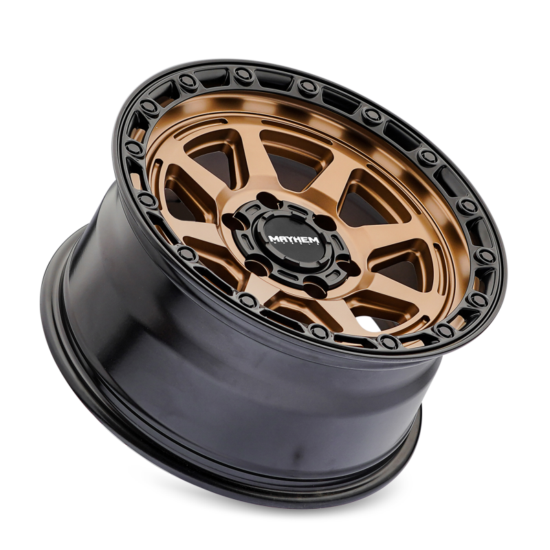Mayhem 8306 Ridgeline 17x8.5 / 5x127 BP/ -6mm Offset / 78.1mm Hub Satin Bronze/Black Lip Wheel
