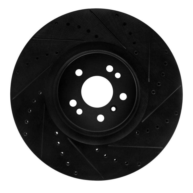 R1 Concepts R1 07-09 Mercedes-Benz GL320 Front Right Drilled & Slotted Black Brake Rotor