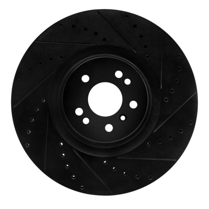 R1 Concepts R1 07-09 Mercedes-Benz GL320 Front Right Drilled & Slotted Black Brake Rotor