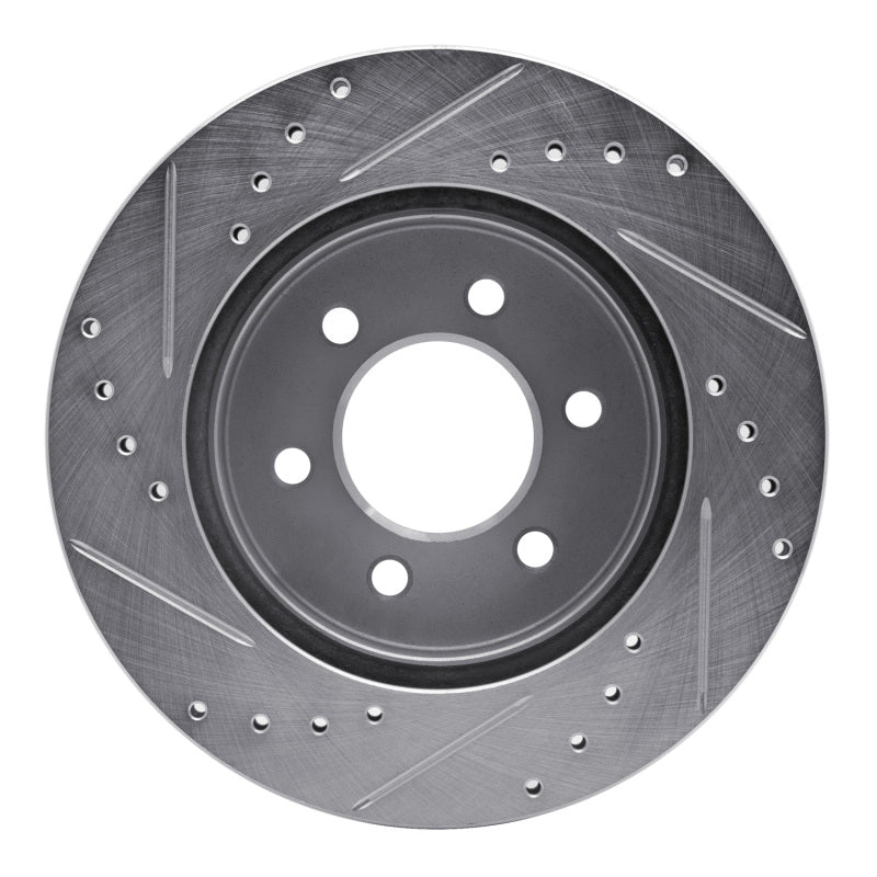R1 Concepts R1 97-02 Dodge Dakota 4WD Front Right Drilled & Slotted Silver Brake Rotor