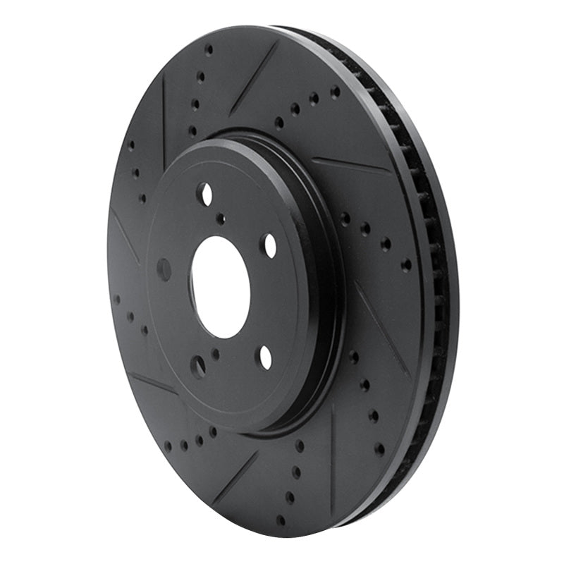 R1 Concepts R1 01-06 Lexus LS430 Front Left Drilled & Slotted Black Brake Rotor