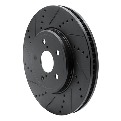 R1 Concepts R1 01-06 Lexus LS430 Front Left Drilled & Slotted Black Brake Rotor