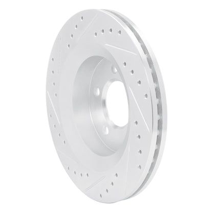 R1 Concepts R1 99-04 Chrysler 300M Front Right Drilled & Slotted Silver Brake Rotor
