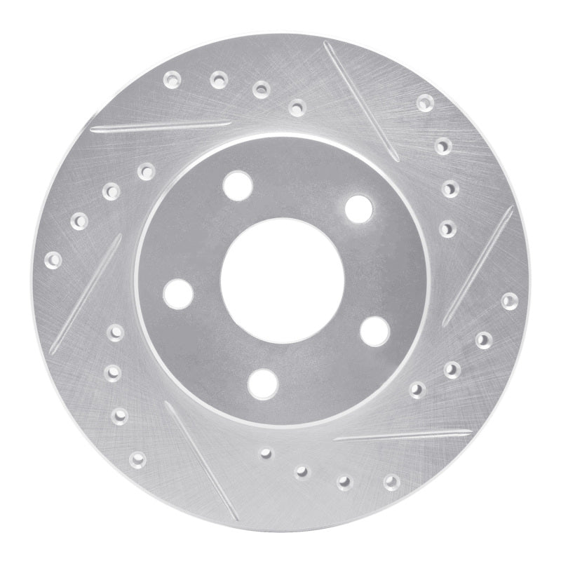 R1 Concepts R1 85-91 Buick SKYHAWK Front Right Drilled & Slotted Silver Brake Rotor