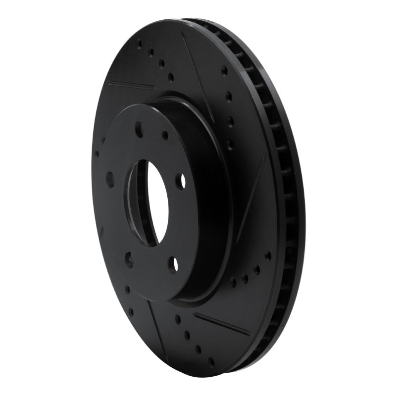 R1 Concepts R1 14-24 Mazda CX-3 Front Right Drilled & Slotted Black Brake Rotor