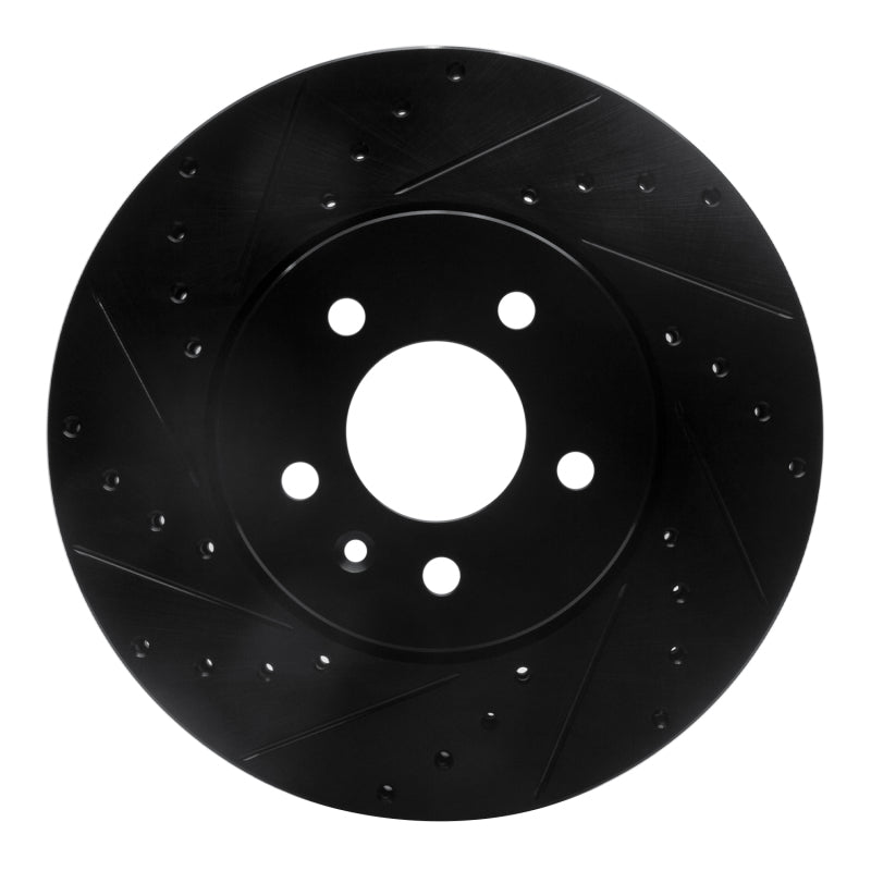 R1 Concepts R1 13-25 Cadillac CT4 Front Left Drilled & Slotted Black Brake Rotor