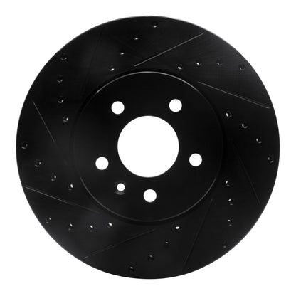 R1 Concepts R1 13-25 Cadillac CT4 Front Left Drilled & Slotted Black Brake Rotor