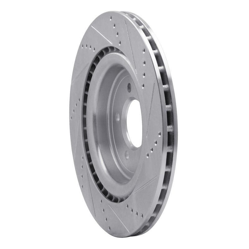 R1 Concepts R1 13-25 Land Rover Range Rover Rear Left Drilled & Slotted Silver Brake Rotor