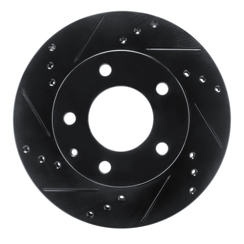 R1 Concepts R1 92-93 Mazda MPV Front Left Drilled & Slotted Black Brake Rotor