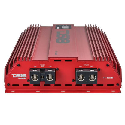 DS18 1-Channel Amp 9200 Burst/0.5ohm 5000/1ohm 3500/2ohm 2200/4ohm Watts RMS w/ Voltmeter Red