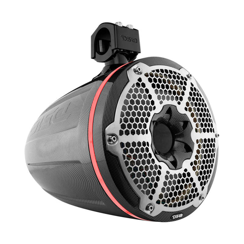 DS18 Marine And Powersports Towers 10in RGB LED Lights Black Carbon Fiber Speakers Not Included