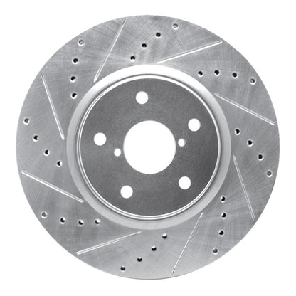R1 Concepts R1 06-21 Subaru Legacy Front Left Drilled & Slotted Silver Brake Rotor