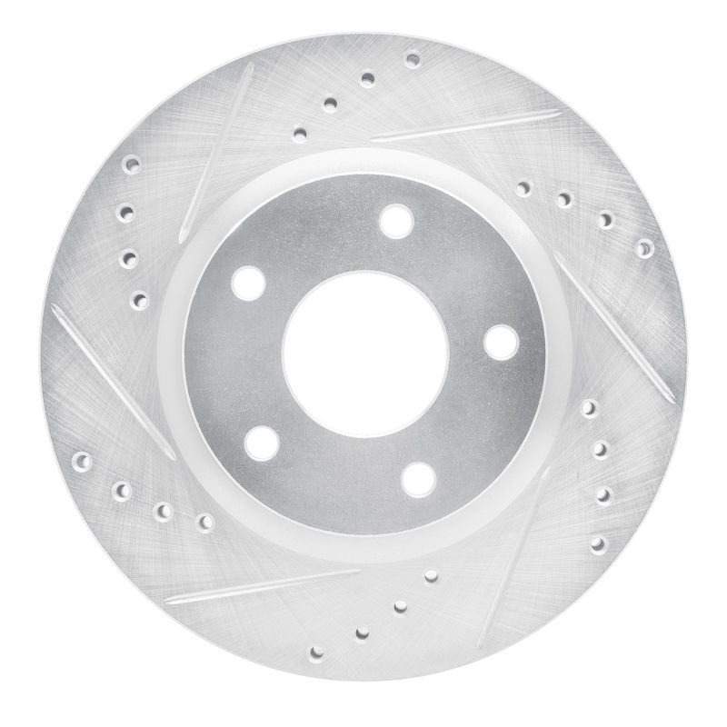 R1 Concepts R1 13-19 Nissan SENTRA Front Left Drilled & Slotted Silver Brake Rotor