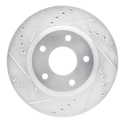 R1 Concepts R1 13-19 Nissan SENTRA Front Left Drilled & Slotted Silver Brake Rotor