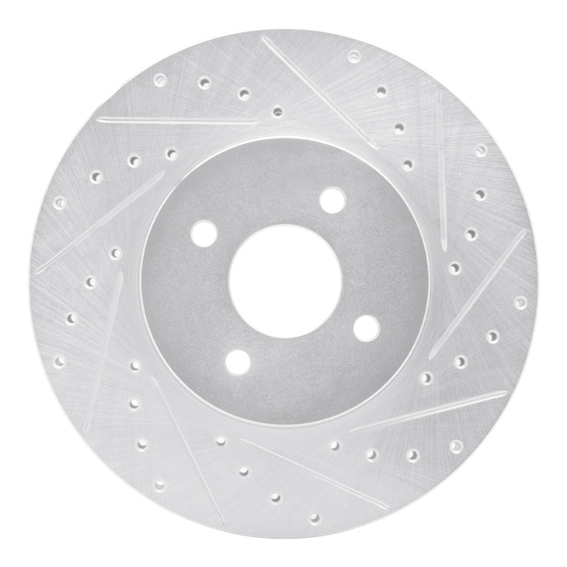 R1 Concepts R1 02-04 Ford Focus Front Right Drilled & Slotted Silver Brake Rotor