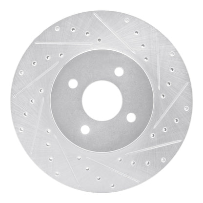 R1 Concepts R1 02-04 Ford Focus Front Right Drilled & Slotted Silver Brake Rotor