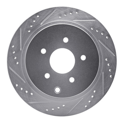 R1 Concepts R1 03-24 Infiniti FX45 Rear Left Drilled & Slotted Silver Brake Rotor