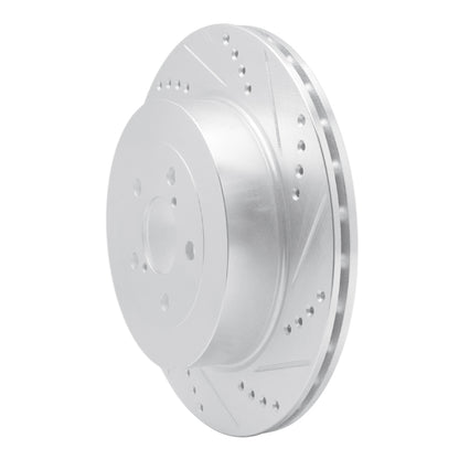 R1 Concepts R1 03-04 Subaru Impreza Rear Right Drilled & Slotted Silver Brake Rotor