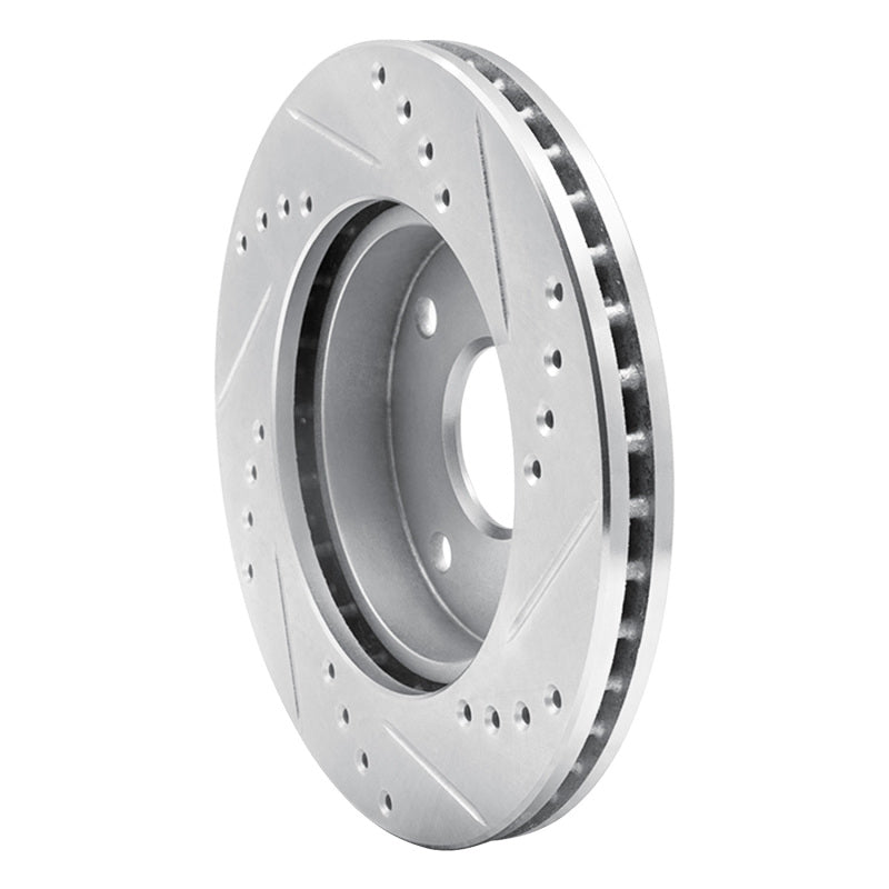 R1 Concepts R1 04-10 Chevrolet Optra (Mexico) Front Left Drilled & Slotted Silver Brake Rotor