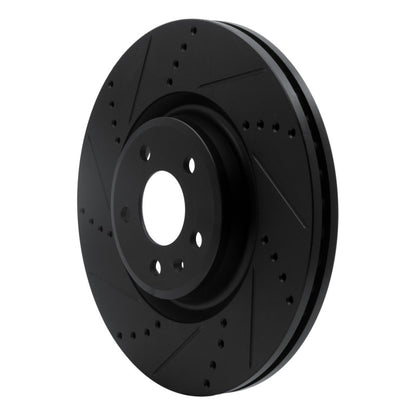 R1 Concepts R1 12-20 Audi A6 (USA/Canada) Front Left Drilled & Slotted Black Brake Rotor