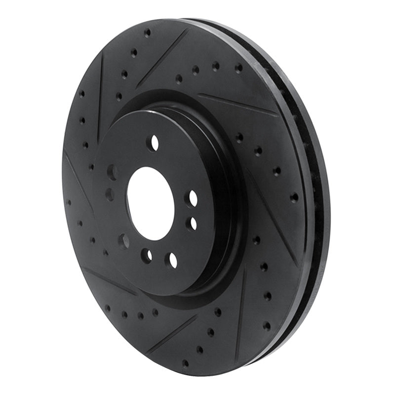 R1 Concepts R1 06-12 Mercedes-Benz ML350 Front Left Drilled & Slotted Black Brake Rotor