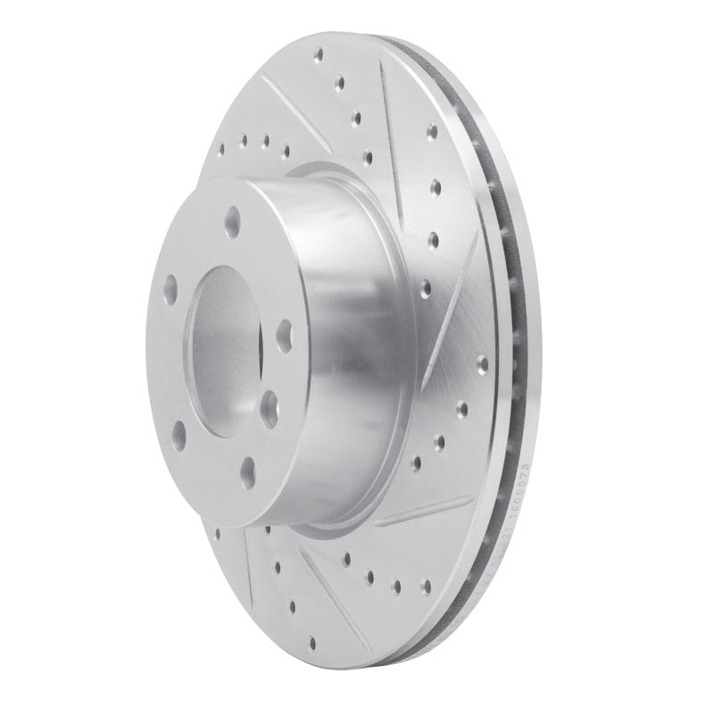 R1 Concepts R1 06-13 BMW 128I Front Right Drilled & Slotted Silver Brake Rotor