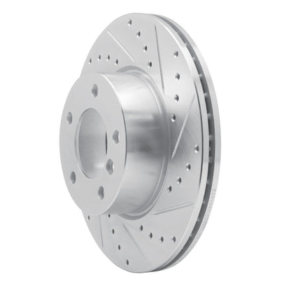 R1 Concepts R1 06-13 BMW 128I Front Right Drilled & Slotted Silver Brake Rotor