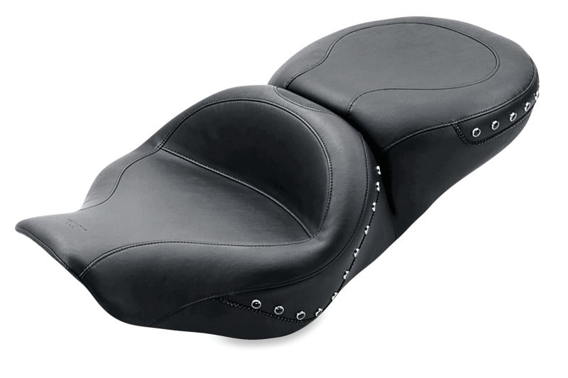 Mustang Motorcycle Mustang 97-07 Harley Rd King,06-07 Str Glide,00-05 Eagle Hightail Std Tour Pass Seat w/Studs - Black