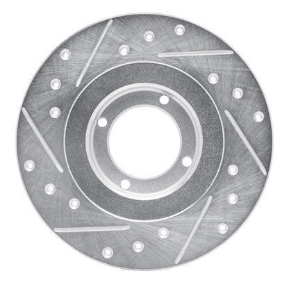 R1 Concepts R1 81-84 Toyota Starlet Front Right Drilled & Slotted Silver Brake Rotor