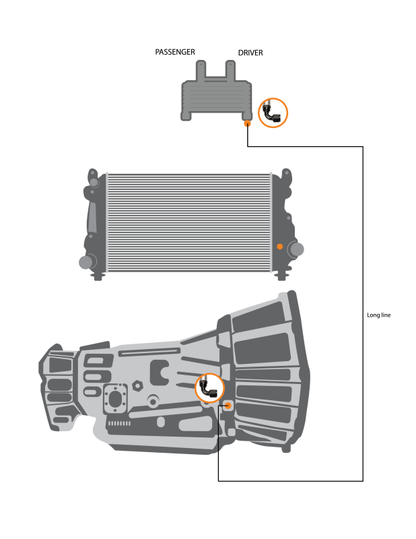 Fleece Performance 01-05 GM 2500/3500 Duramax Replacement Transmission Line (LB7/LMM) - Long Line
